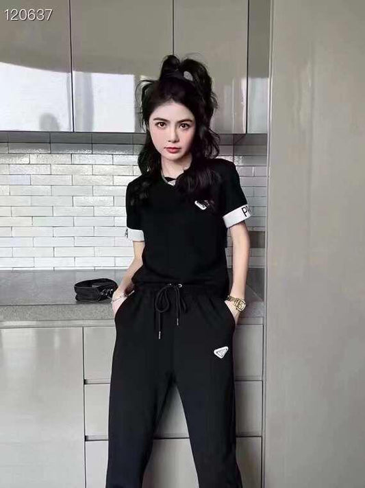 PRADA || Vintage Ofiice Lady Two Piece Tracksuit Set For Women - FASHION MYST