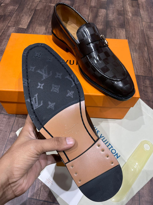 LOUIS VUITTON || PLAID PATTERN CALF LEATHER SHOES - FASHION MYST