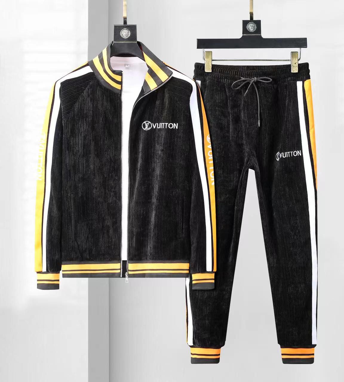 LOUIS VUITTON || Mens Designers Black Velvet Tracksuits – FASHION MYST