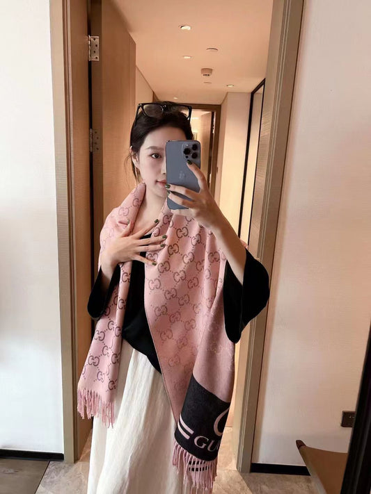 Unisex Wool Scarf Ivory Mini Black - FASHION MYST