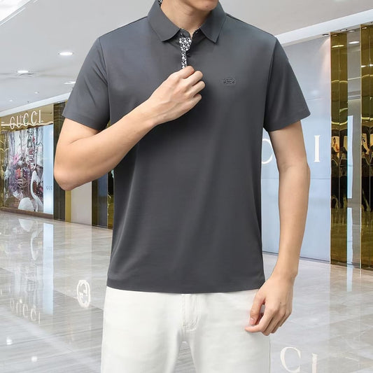 SALVATORE FERRAGAMO || Luxury Slik Lycra Embroidered Logo T-Shirt - FASHION MYST