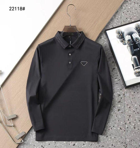 PRADA || Solid Polo Neck T-Shirt With Mini Detailing - FASHION MYST