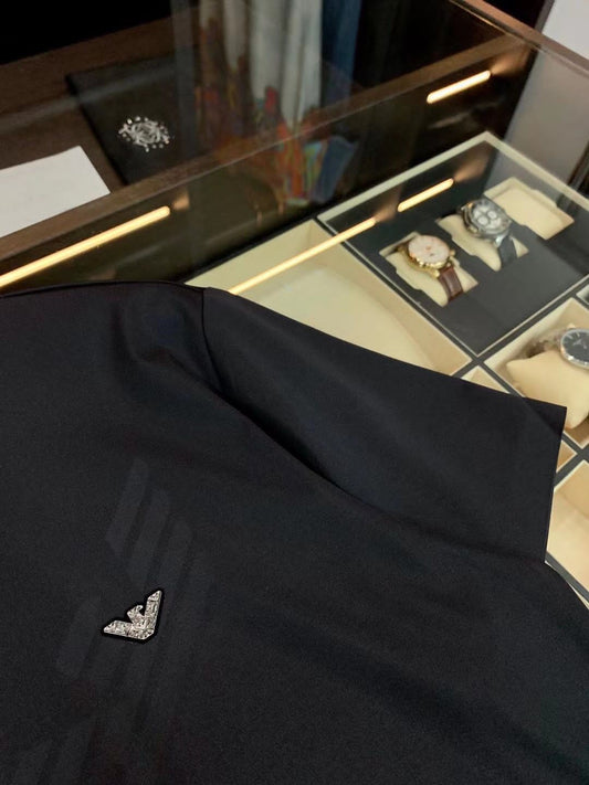 EMP*RIO ARM*NI || Logo Print Polo T-Shirt In Silk Cotton - FASHION MYST