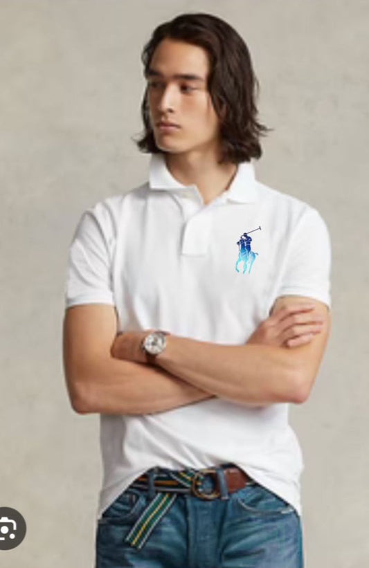 POLO RALPH LAUREN || Men Custom Slim Fit Big Pony Mesh Polo T-Shirt - FASHION MYST