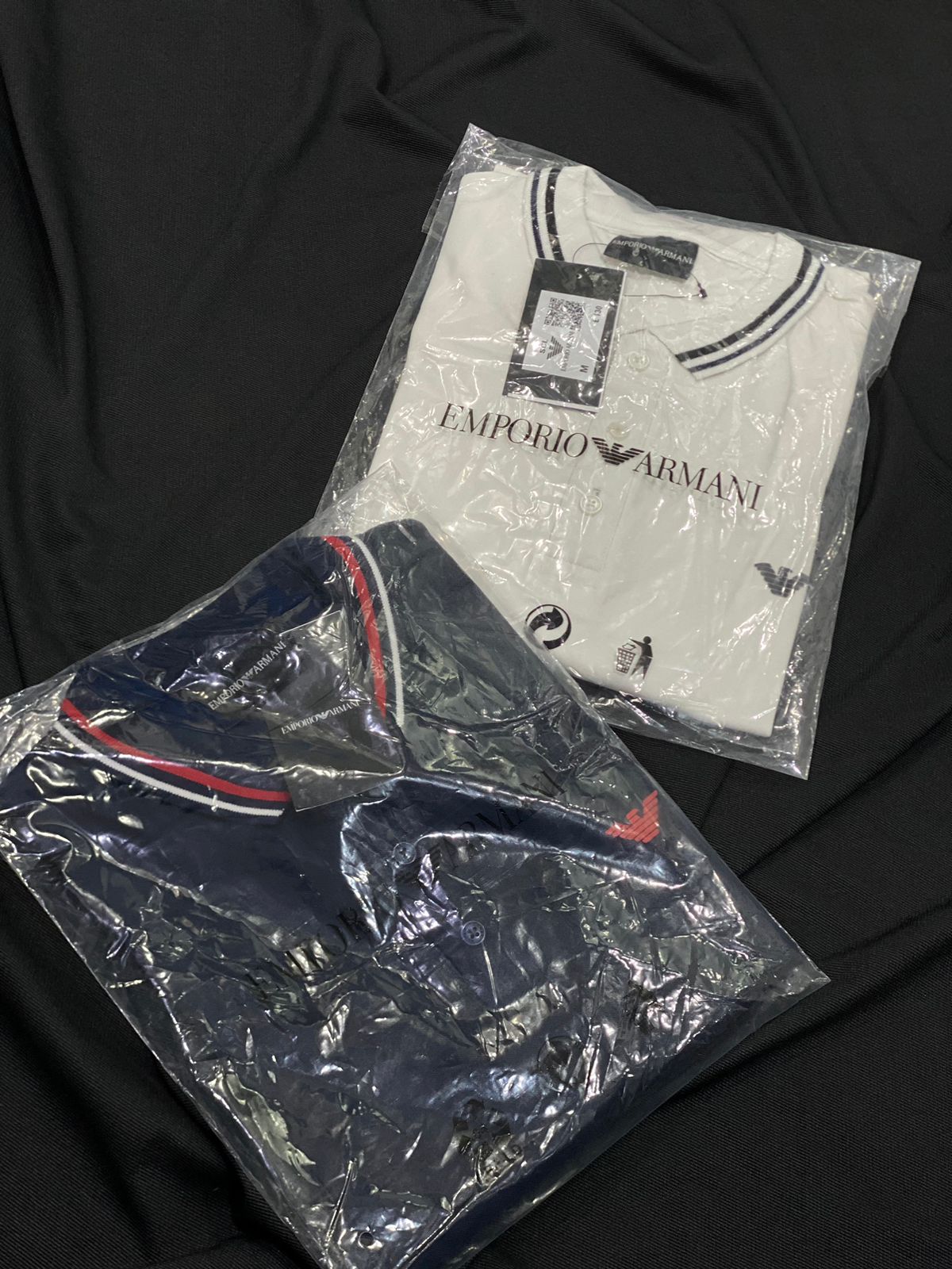 EMP*RIO ARM*NI || Slim-Fit Stretch Piqué Polo T-Shirt With Micro Eagle - FASHION MYST