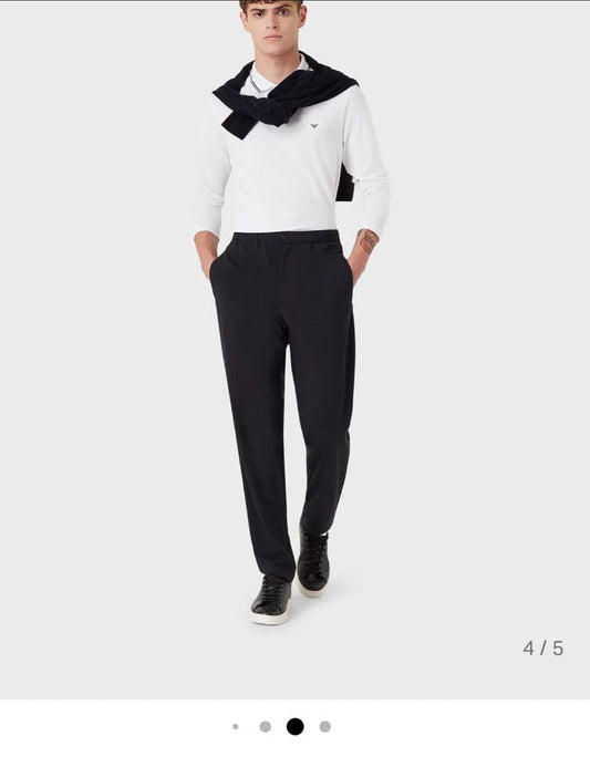 EMP*RIO ARM*NI || Slim-Fit Stretch Piqué Polo T-Shirt With Micro Eagle - FASHION MYST