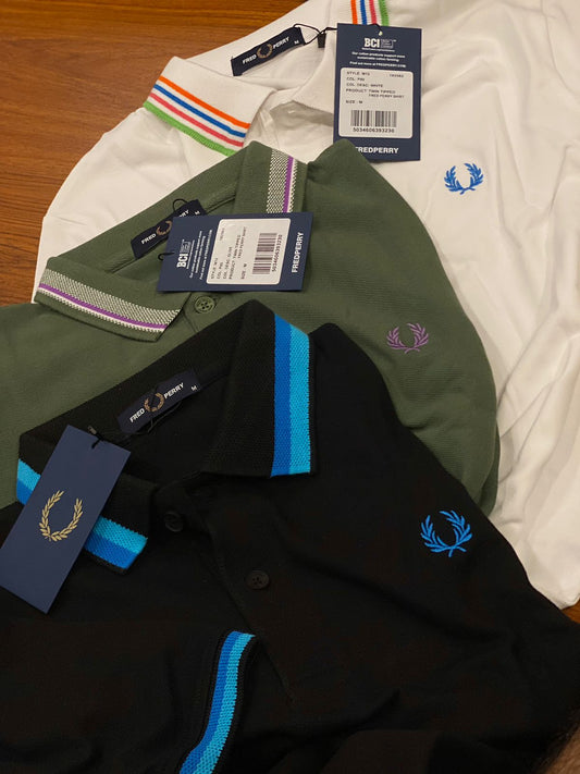 FRED PERRY || Men Cream Solid Twin-Tipped Logo Polo T-Shirt - FASHION MYST