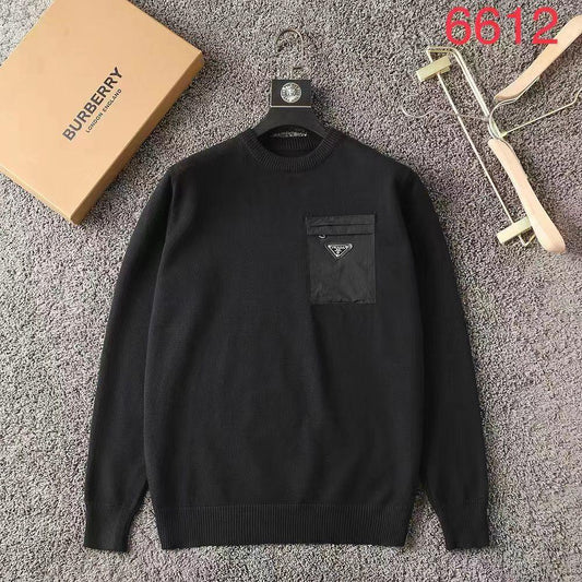 Pocket Triangle-Logo Crewneck Sweatshirt - FASHION MYST