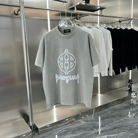 BALENCIAGA || BB LOGO OVERSIZED T-SHIRT FLOW - GREY - FASHION MYST