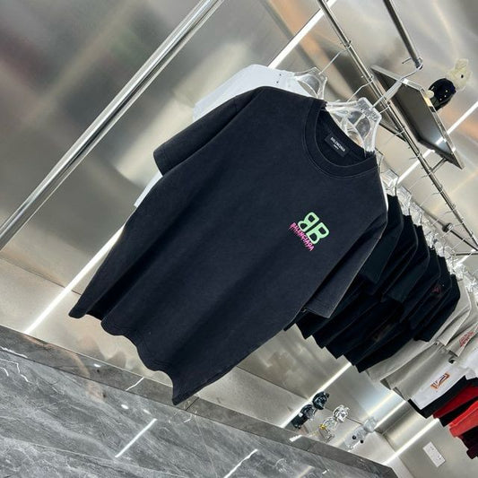 BALENCIAGA || GREEN BB LOGO OVERSIZE T-SHIRT - FASHION MYST