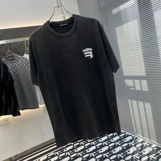 FASHION MYST ROUND NECK TSHIRT BALENCIAGA || WASHED DOWN" UNISEX MEN WOMEN STREETWEAR GRAPHIC BLACK T-SHIRT