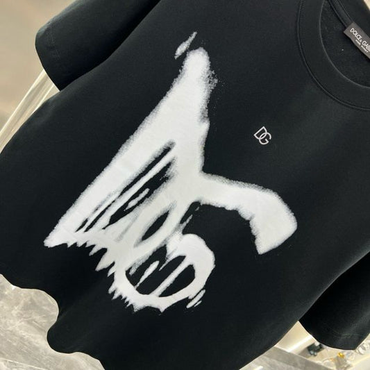 Dolce & Gabbana || Giant Logo Graffiti Black T-Shirt - FASHION MYST