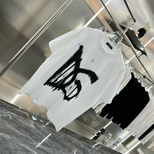 Dolce & Gabbana || Giant Logo Graffiti White T-Shirt - FASHION MYST