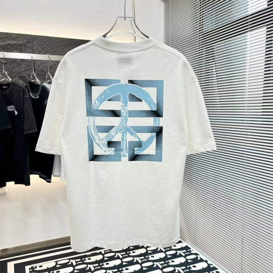 GIVENCHY || 4G Peace And Love Print White T-shirt - FASHION MYST