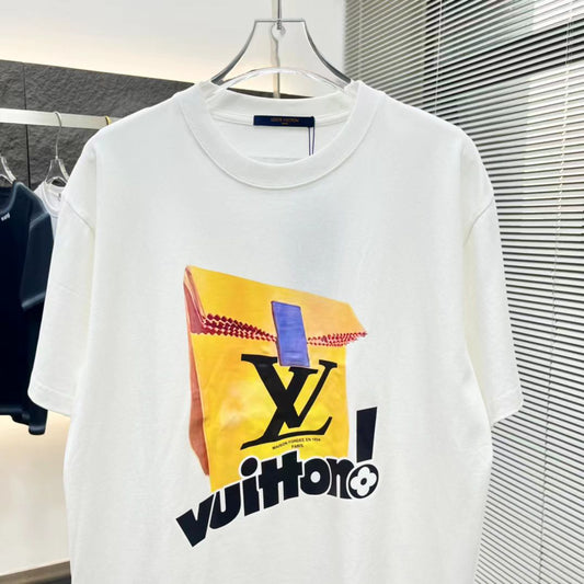 LOUIS VUITTON || 2024 SUMMER NEW SHORT-SLEEVE WHITE T-SHIRT - FASHION MYST