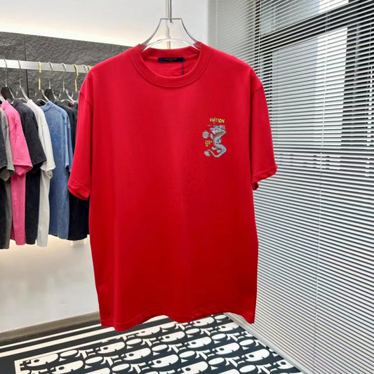 LOUIS VUITTON || Short-Sleeved Cotton T-Shirt - FASHION MYST