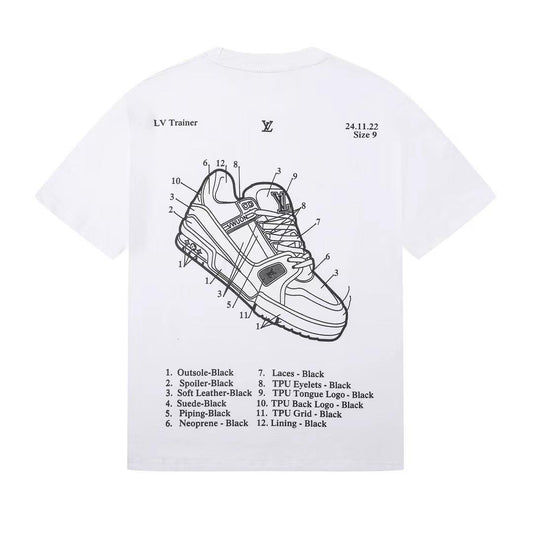 LOUIS VUITTON || Trainers Pattern Logo Effect Drop Shoulder T-Shirt - FASHION MYST