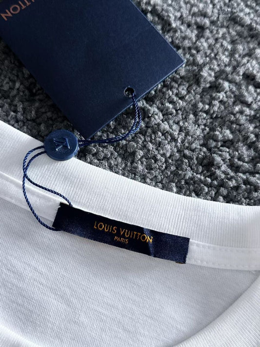 LOUIS VUITTON || Premium Printed Drop Down T-Shirt / White - FASHION MYST
