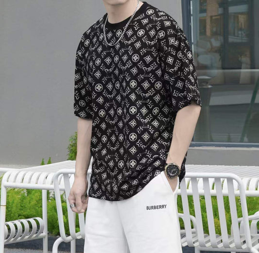 LOUIS VUITTON || LV Monogram Printed Drop Shoulder T-Shirt - FASHION MYST