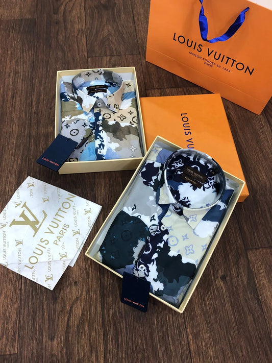 LOUIS VUITTON || Men’s LV monogram Clouds Designer Partywear Shirts - FASHION MYST