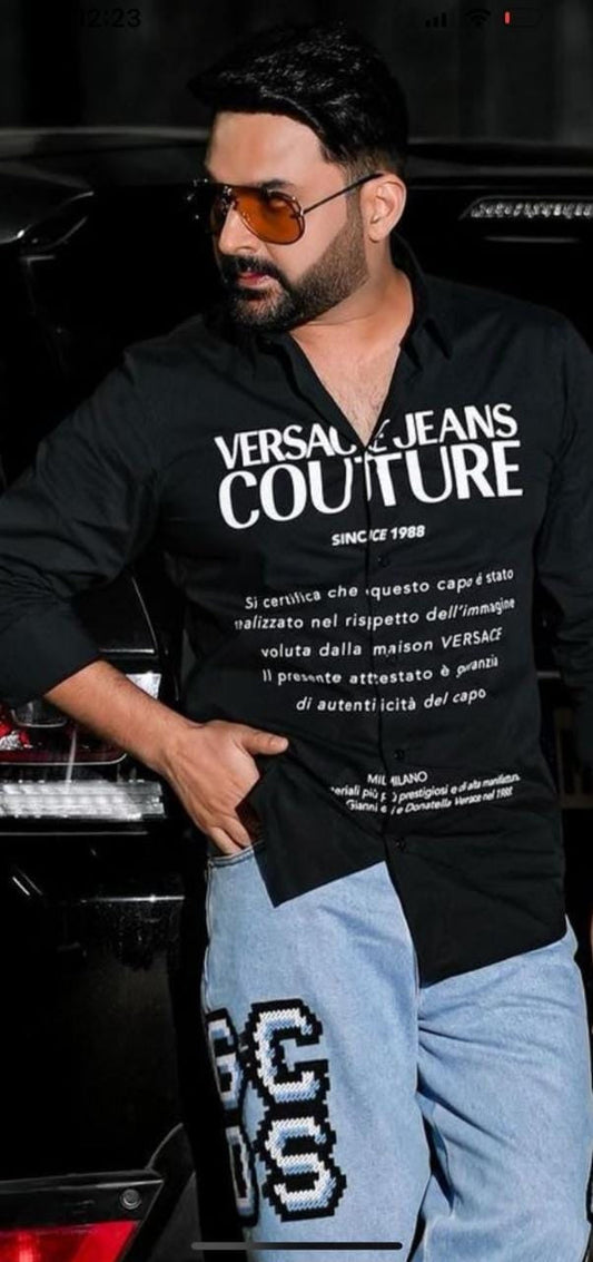 Logo-Print Stretch-Cotton Shirt For Men - FASHION MYST