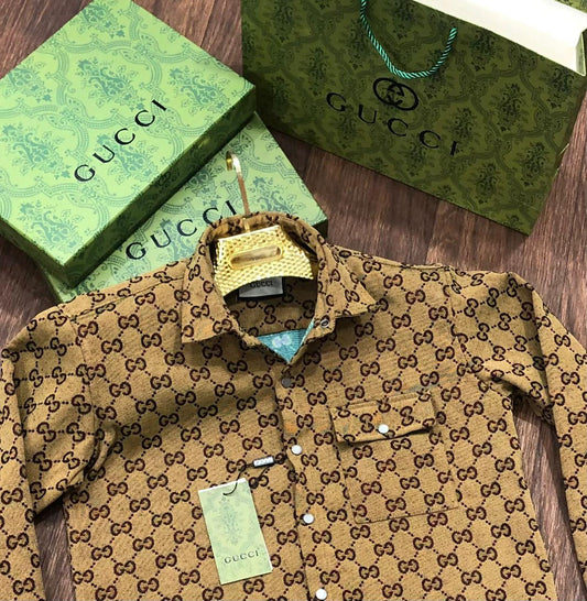 LUXURY MAXI GG CANVAS SHIRT FOR MENS - FASHION MYST