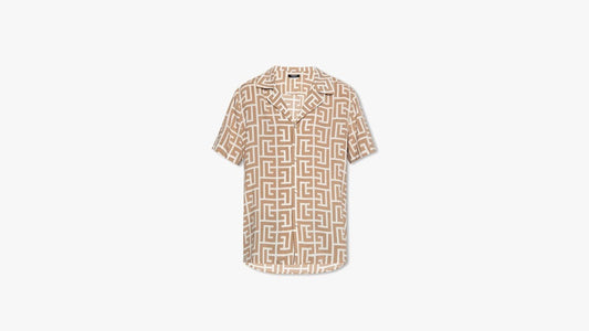 Premium Macro Monogram Pyjama Short Sleeves Shirt - FASHION MYST