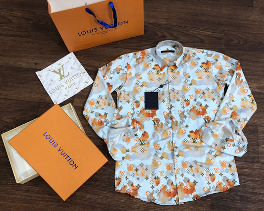 Premium Monogram Long-Sleeved Cotton Shirt - FASHION MYST