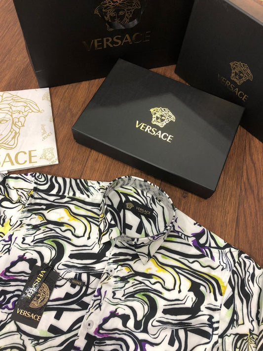 VERSACE || All-Over Abstract Print Shirt - FASHION MYST