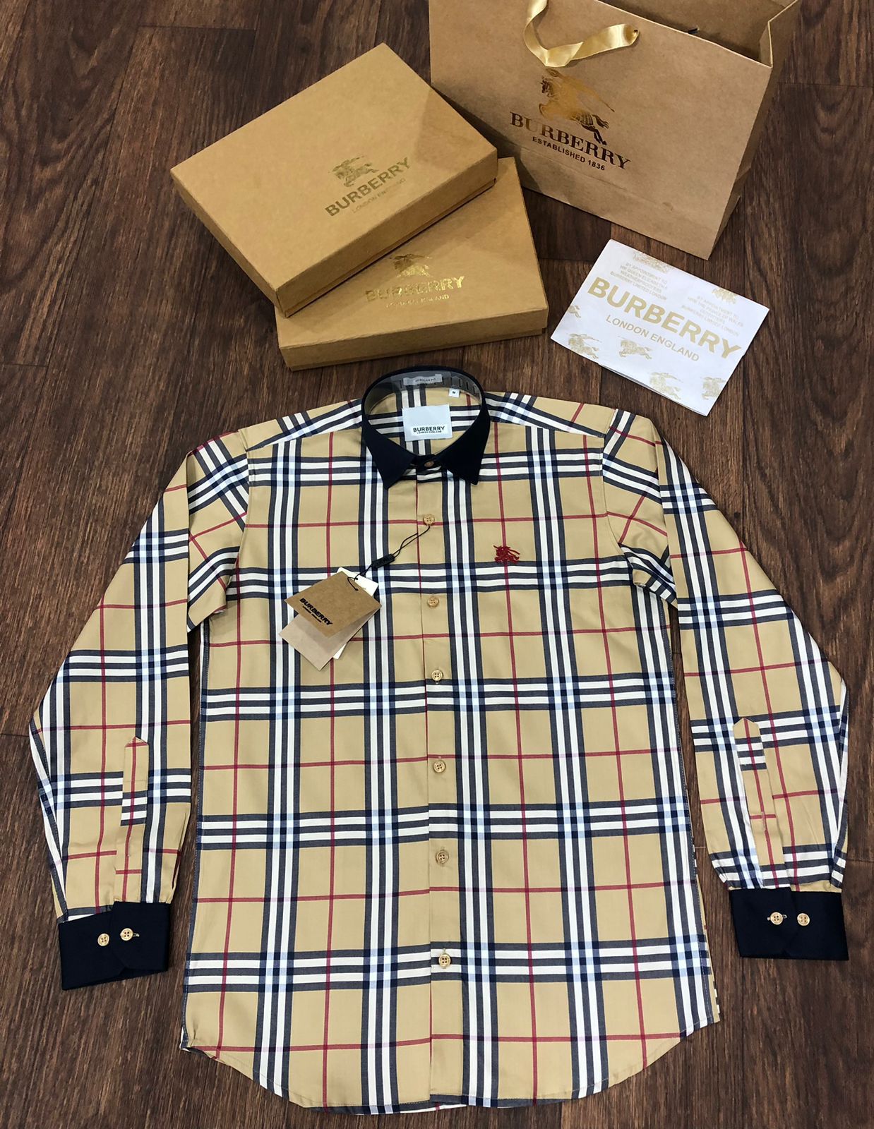 BURBERRY || Double Scale Check Long-Sleeved Shirt – FASHION MYST