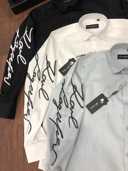 KARL LAGERFELD || Signature Logo Cotton Shirt For Men - FASHION MYST