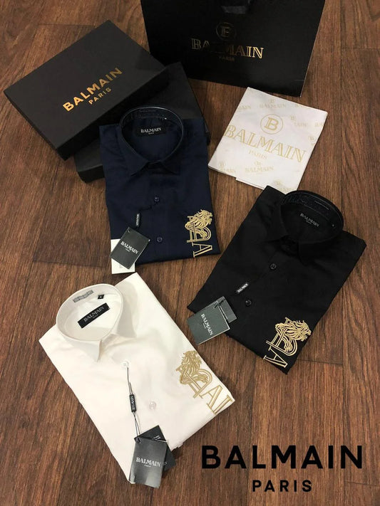 BALMAIN || Dragon Embossed Logo Shirts For Men - FASHION MYST