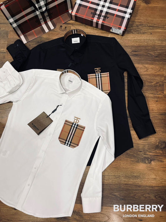 BURBERRY || Luxury Check Pocket Design Shirt - FASHION MYST