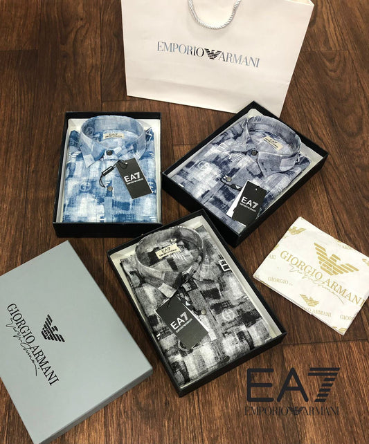 EMPO*IO ARM*NI || Geometric Print Slim Fit Polo T-shirt - FASHION MYST