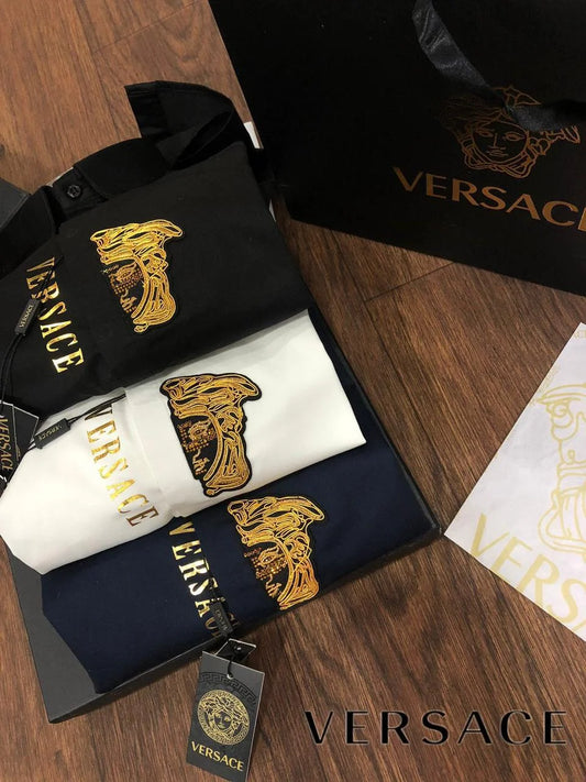 VERSACE || Golden Medusa Logo Shirt For Men - FASHION MYST