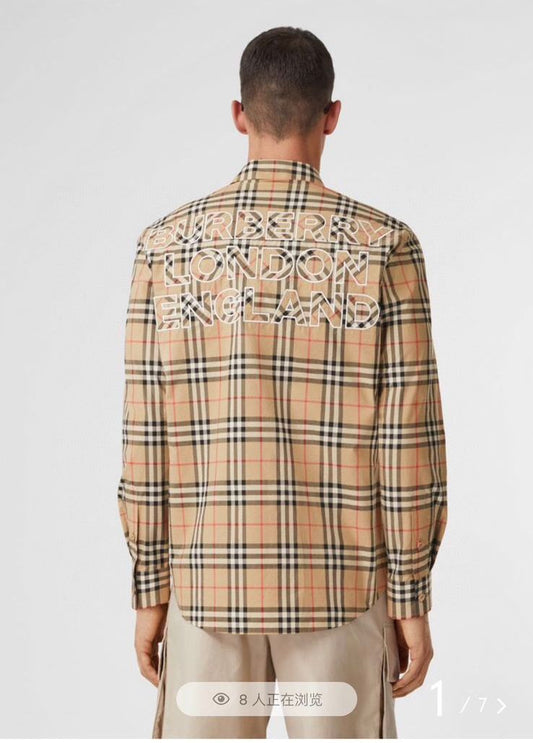 Rear Logo Checked Shirt for Men - FASHION MYST