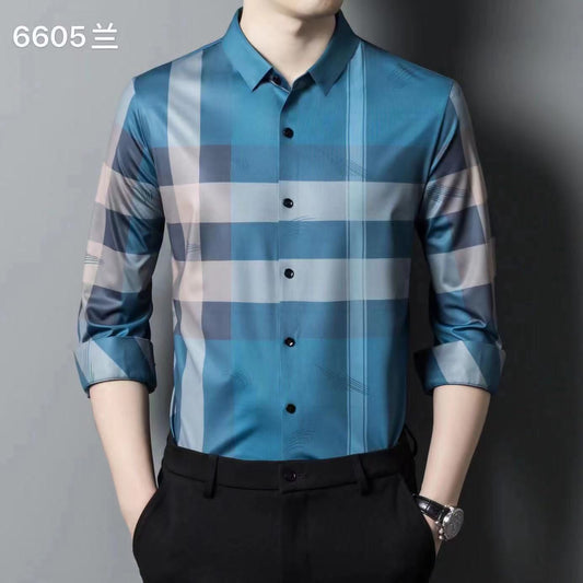 Stripe Design stretchable Long Sleeves Shirt - FASHION MYST