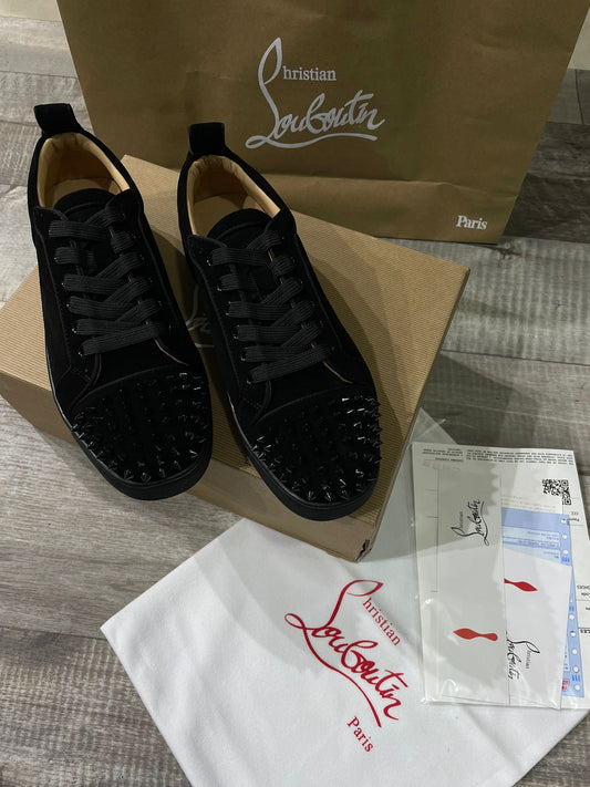 Lou Spikes Orlato Studded Leather and Mesh Sneakers - FASHION MYST