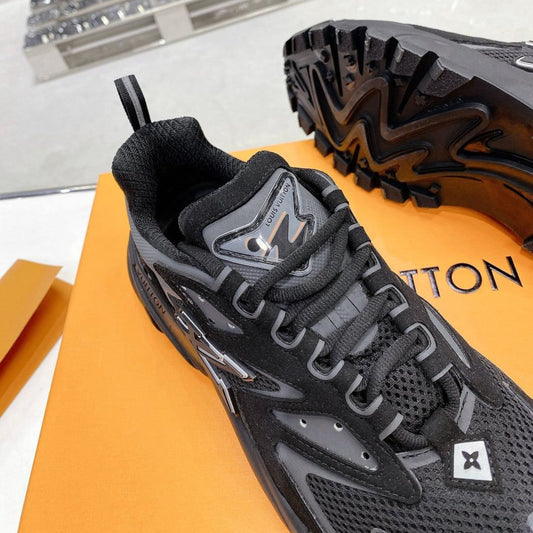 LOUIS VUITTON || Runner Tactic Logo Embossed Woven Low-Top Sneakers - FASHION MYST