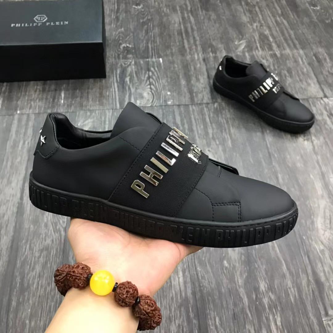 PHILIPP PLEIN || Logo-Print Lace-Up Sneakers - FASHION MYST