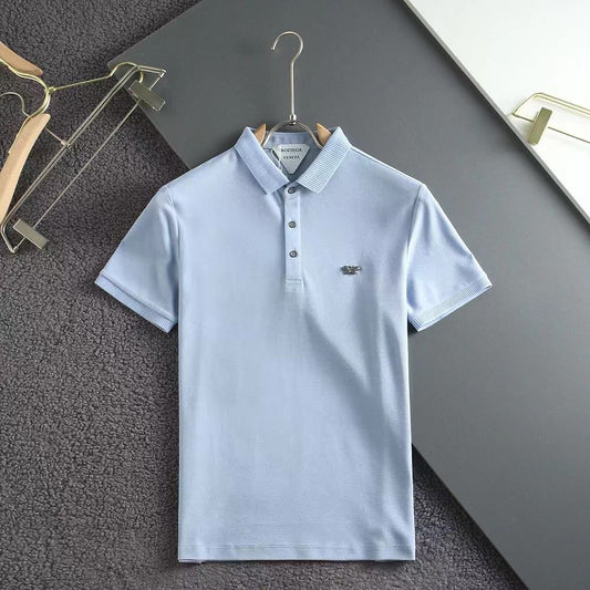 BOTTEGA || Men's Destroyed Metal Logo Polo T-Shirt - FASHION MYST