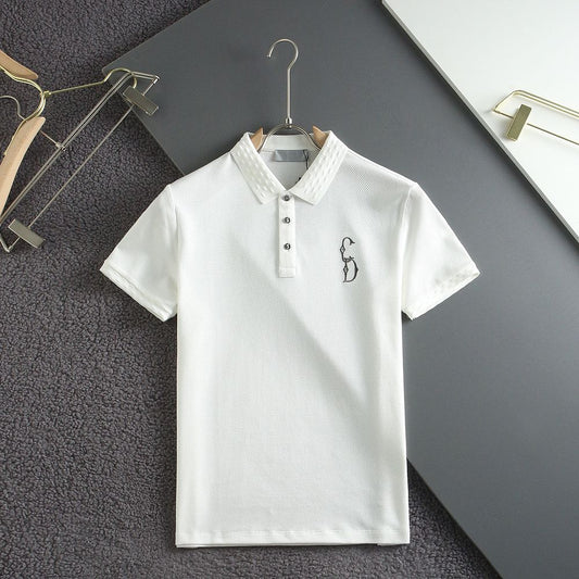 CHRISTIAN DIOR || CD Logo-Print Cotton Polo T-Shirt - FASHION MYST