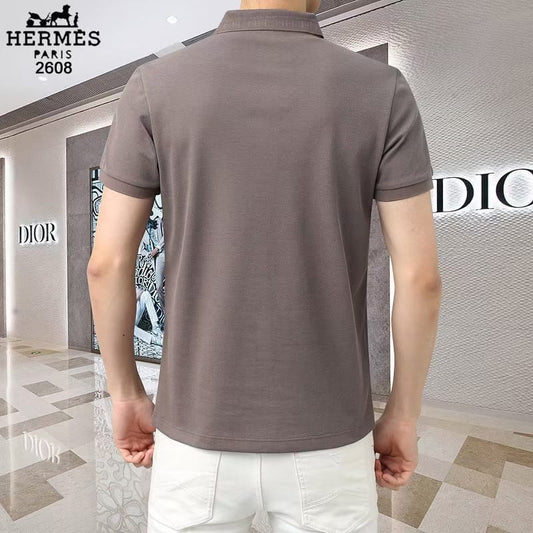 HERMES || Textured Cotton Regular Fit Mens T-Shirt - FASHION MYST
