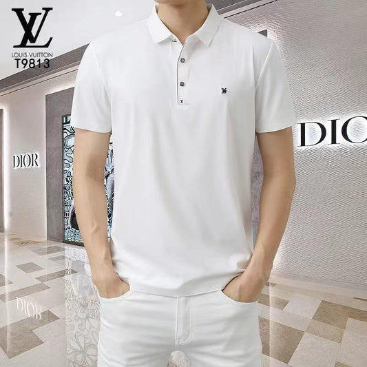 LOUIS VUITTON || Solid Polo Collar T-Shirt - FASHION MYST