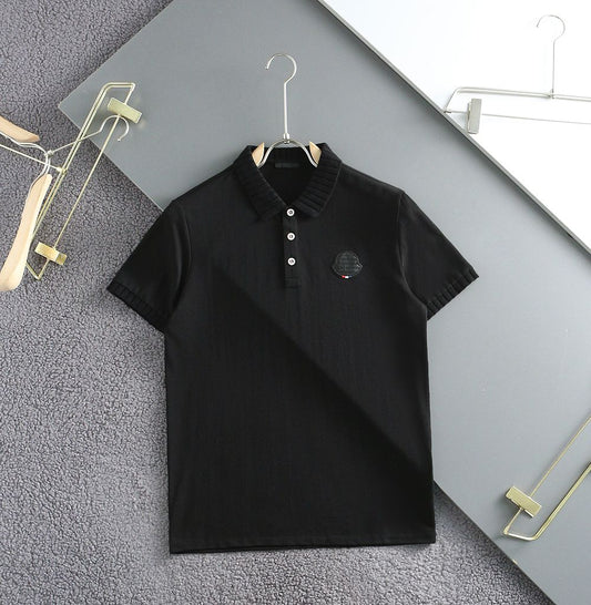 MONCLER || Logo-Collar Short-Sleeve Polo T-Shirt - FASHION MYST