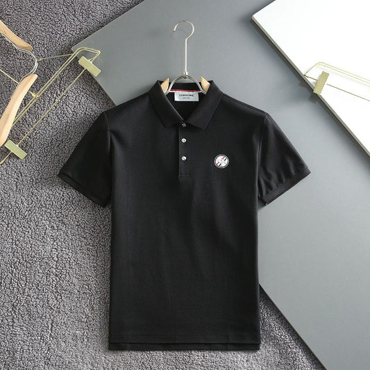 THOM BROWNE || Monogram Appliqué Polo T-Shirt - FASHION MYST