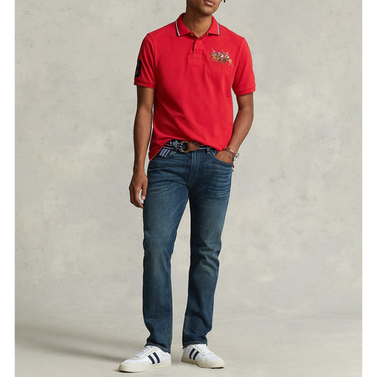 Polo Ralph Lauren || Men Red Custom Slim Fit Triple-Pony Polo - FASHION MYST