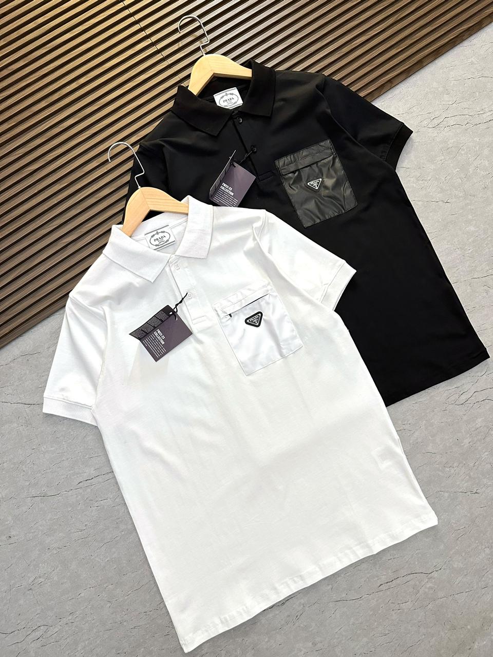 PRADA || Men's Stretch Cotton Polo Shirt With Nylon Details - FASHION MYST