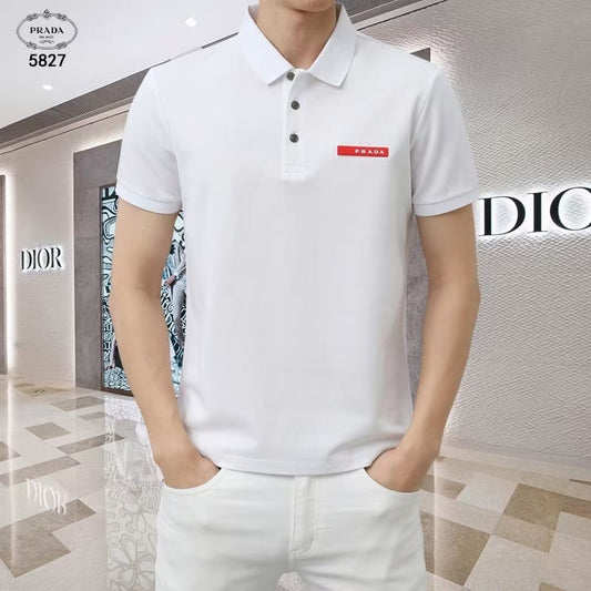 PRADA || Stretch Cotton Polo T-Shirt With Embroidered Logo - FASHION MYST
