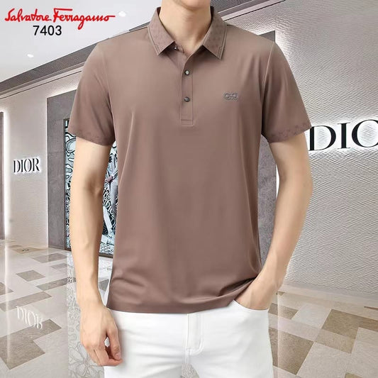 SELVATORE FERRAGAMO || Men's Liquid Touch Short Sleeve Slim Polo T-Shirt - FASHION MYST